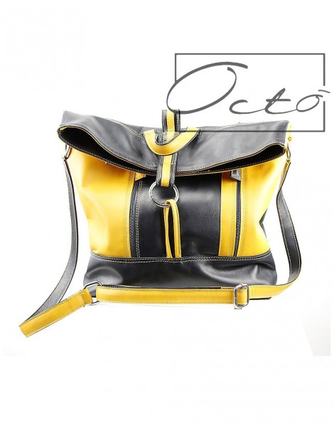 Zainetto in pelle giallo nero